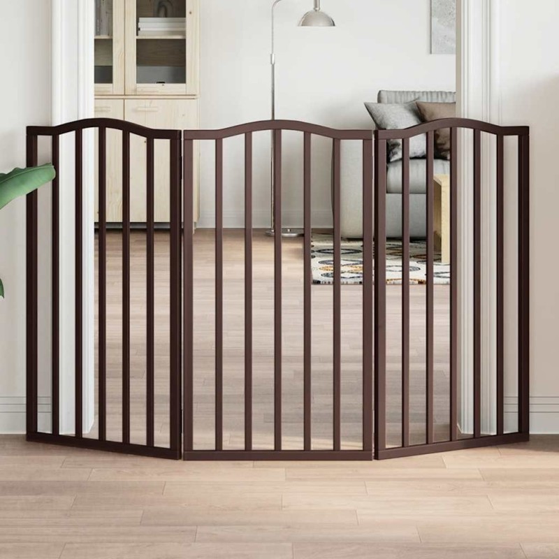 Barrière pour chien pliable 3 panneaux 150 cm bois de peuplier 561476561476