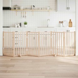 Barrière pour chien avec porte pliable 6 panneaux 300 cm Bois massif Sapin 561480561480