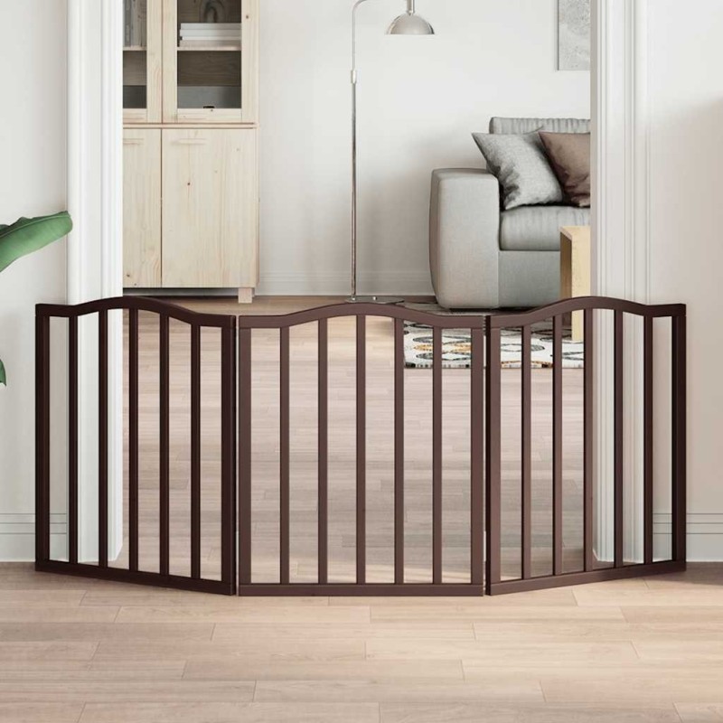 Barrière pour chien pliable 3 panneaux 150 cm bois de peuplier 561482561482