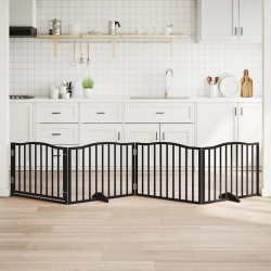Porte pour chien pliable à 4 panneaux, noire, 320 cm, bois de peuplier 561483561483