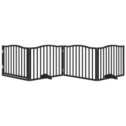 Porte pour chien pliable à 4 panneaux, noire, 320 cm, bois de peuplier 561483561483