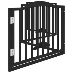 Porte pour chien pliable à 4 panneaux, noire, 320 cm, bois de peuplier 561483561483