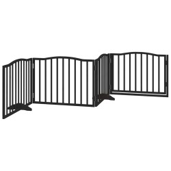 Porte pour chien pliable à 4 panneaux, noire, 320 cm, bois de peuplier 561483561483