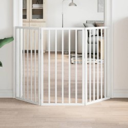 Barrière pour chien pliable à 3 panneaux Blanc 150 cm Bois de peuplier 561484561484