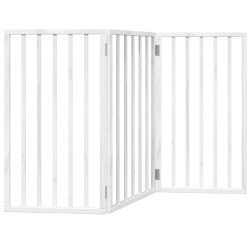 Barrière pour chien pliable à 3 panneaux Blanc 150 cm Bois de peuplier 561484561484