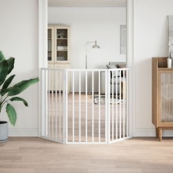 Barrière pour chien pliable à 3 panneaux Blanc 150 cm Bois de peuplier 561484561484