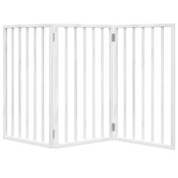 Barrière pour chien pliable à 3 panneaux Blanc 150 cm Bois de peuplier 561484561484