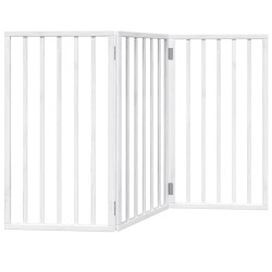 Barrière pour chien pliable à 3 panneaux Blanc 150 cm Bois de peuplier 561484561484