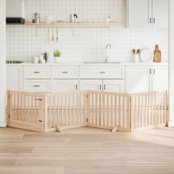 Barrière pour chien avec porte pliable 4 panneaux 320 cm Bois de peuplier 561485561485