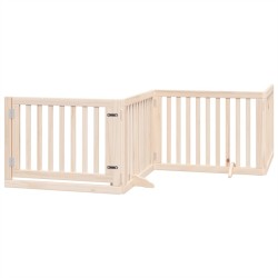 Barrière pour chien avec porte pliable 4 panneaux 320 cm Bois de peuplier 561485561485