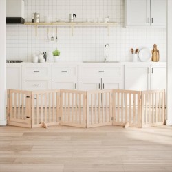 Barrière pour chien avec porte pliable 6 panneaux 300 cm Bois de peuplier 561487561487