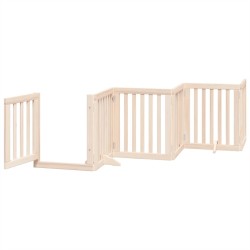 Barrière pour chien avec porte pliable 6 panneaux 300 cm Bois de peuplier 561487561487