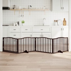 Barrière pour chiens avec porte 4 panneaux bois de peuplier 561491561491