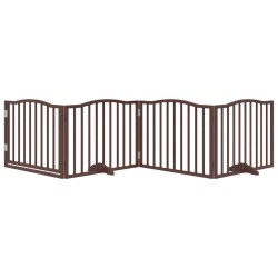 Barrière pour chiens avec porte 4 panneaux bois de peuplier 561491561491