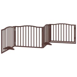 Barrière pour chiens avec porte 4 panneaux bois de peuplier 561491561491