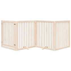 Barrière pour chiens avec porte 4 panneaux bois de peuplier 561492561492
