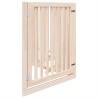 Barrière pour chiens avec porte 4 panneaux bois de peuplier 561492561492