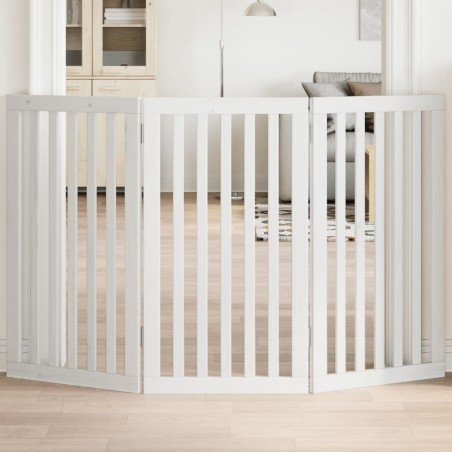 Barrière pour chien pliable 3 panneaux 150 cm bois de peuplier 561494561494