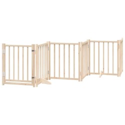 Barrière pour chiens avec porte 6 panneaux bois de sapin massif 561497561497