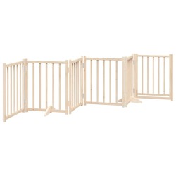 Barrière pour chiens avec porte 6 panneaux bois de sapin massif 561497561497