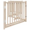 Barrière pour chiens avec porte 4 panneaux bois de sapin massif 561498561498