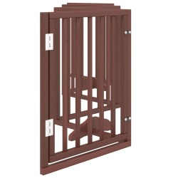 Barrière pour chiens avec porte 6 panneaux bois de peuplier 561499561499