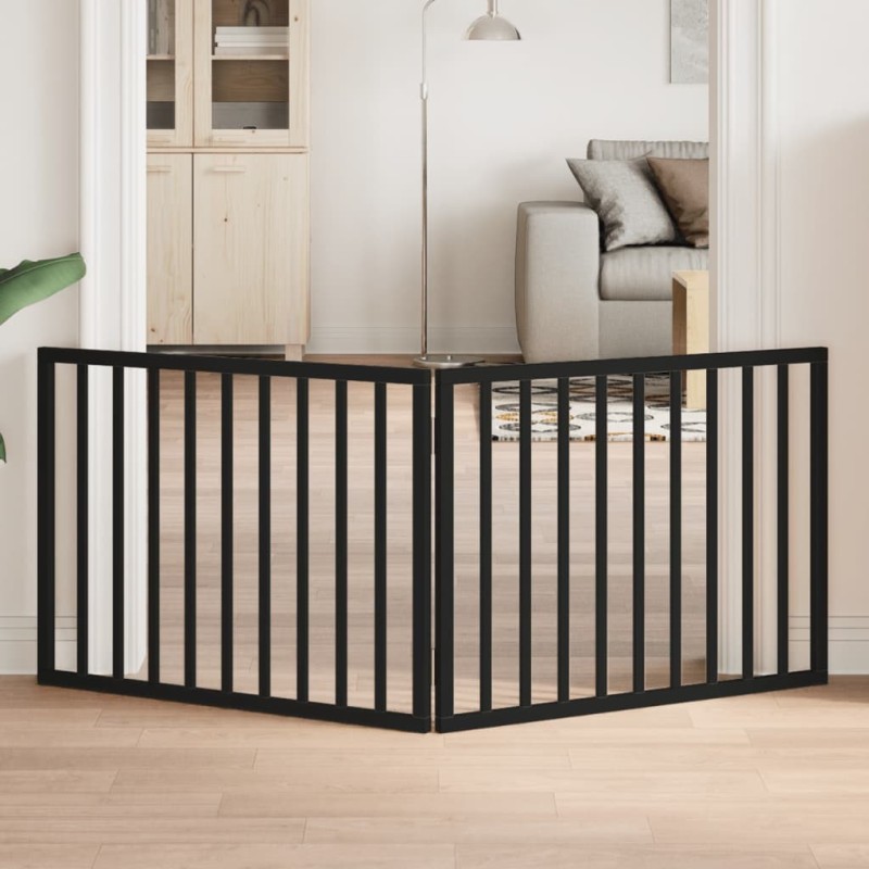 Barrière pour chien pliable à 2 panneaux Noir 160 cm Bois de peuplier 561500561500