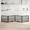 Barrière pour chiens et porte 4 panneaux noir bois de peuplier 561501561501
