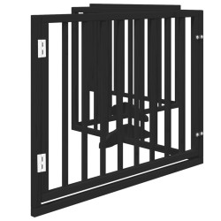 Barrière pour chiens et porte 4 panneaux noir bois de peuplier 561501561501