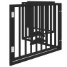 Barrière pour chiens et porte 4 panneaux noir bois de peuplier 561501561501