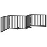 Barrière pour chiens et porte 4 panneaux noir bois de peuplier 561501561501
