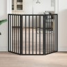 Barrière pour chien pliable 3 panneaux noir bois de peuplier 561502561502