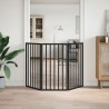 Barrière pour chien pliable 3 panneaux noir bois de peuplier 561502561502