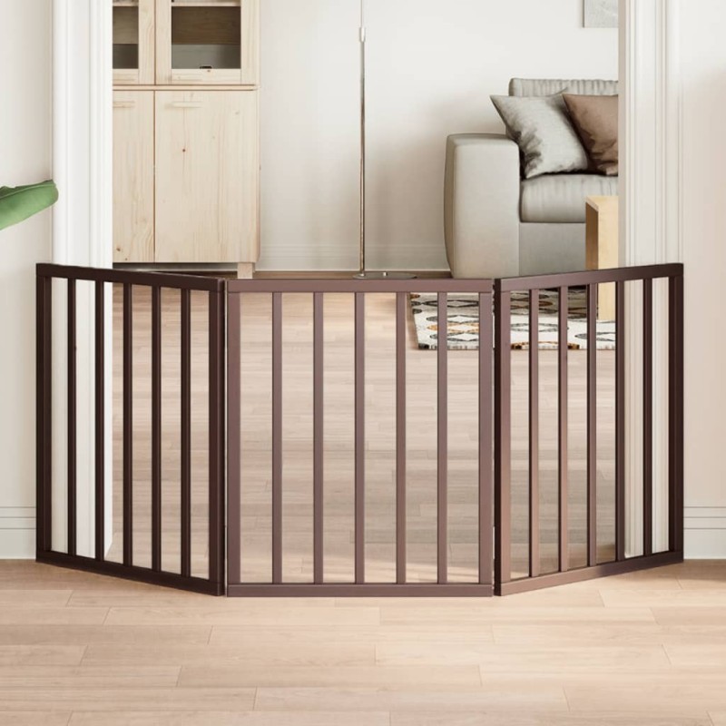 Barrière pour chien pliable 3 panneaux 150 cm bois de peuplier 561506561506