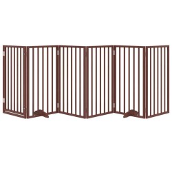 Porte pour chien pliable à 6 panneaux, marron, 300 cm, bois de peuplier 561507561507