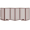 Porte pour chien pliable à 6 panneaux, marron, 300 cm, bois de peuplier 561507561507