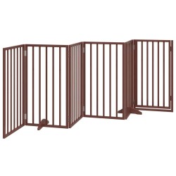 Porte pour chien pliable à 6 panneaux, marron, 300 cm, bois de peuplier 561507561507