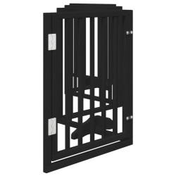Barrière pour chiens et porte 6 panneaux noir bois de peuplier 561508561508
