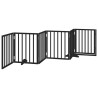 Barrière pour chiens et porte 6 panneaux noir bois de peuplier 561508561508