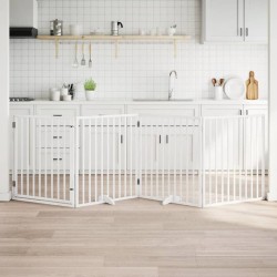 Porte pour chien pliable à 4 panneaux, blanche, 320 cm, bois de peuplier 561509561509