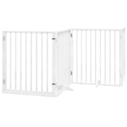 Porte pour chien pliable à 4 panneaux, blanche, 320 cm, bois de peuplier 561509561509
