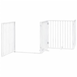 Porte pour chien pliable à 4 panneaux, blanche, 320 cm, bois de peuplier 561509561509