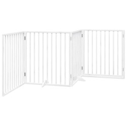 Porte pour chien pliable à 4 panneaux, blanche, 320 cm, bois de peuplier 561509561509