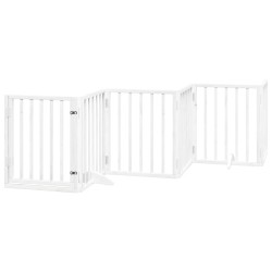 Barrière pour chiens et porte 6 panneaux blanc bois de peuplier 561510561510