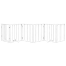 Barrière pour chiens et porte 6 panneaux blanc bois de peuplier 561510561510