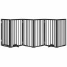 Barrière pour chiens et porte 6 panneaux noir bois de peuplier 561511561511