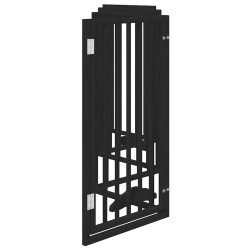 Barrière pour chiens et porte 6 panneaux noir bois de peuplier 561511561511