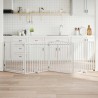 Barrière pour chiens et porte 4 panneaux blanc bois de peuplier 561512561512