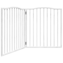 Barrière pour chiens et porte 4 panneaux blanc bois de peuplier 561512561512