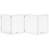 Barrière pour chiens et porte 4 panneaux blanc bois de peuplier 561512561512